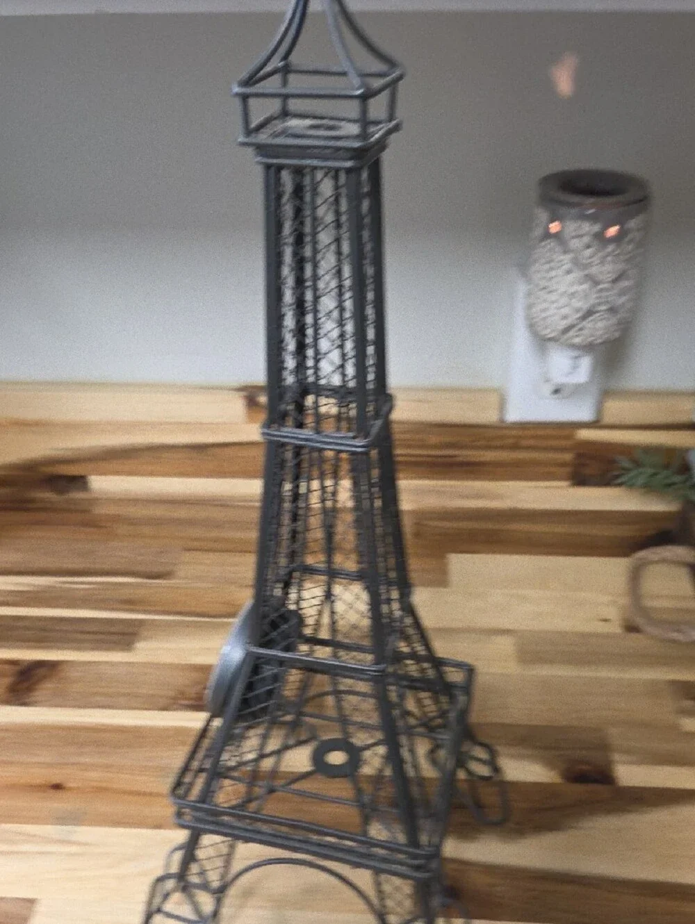 Source Unknown Eiffel Tower Metal Wall Clock in Gray and White